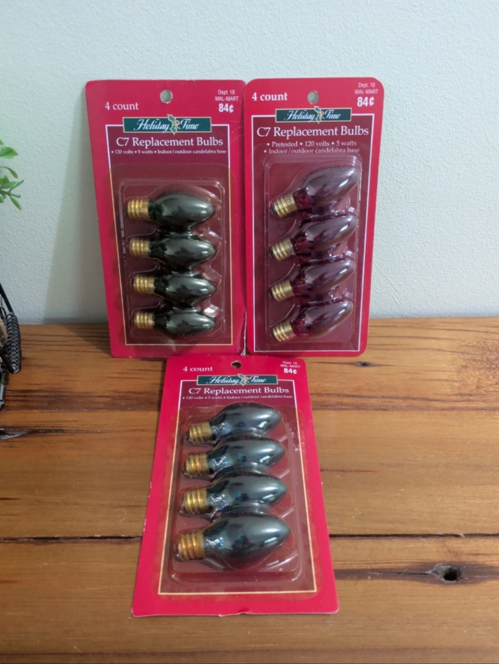 Holiday Time C7 Replacement Bulbs - Green and Red Packs